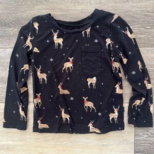 Kyte Baby 2T Long Sleeve Toddler Crew Neck Tee in Reindeer 🦌